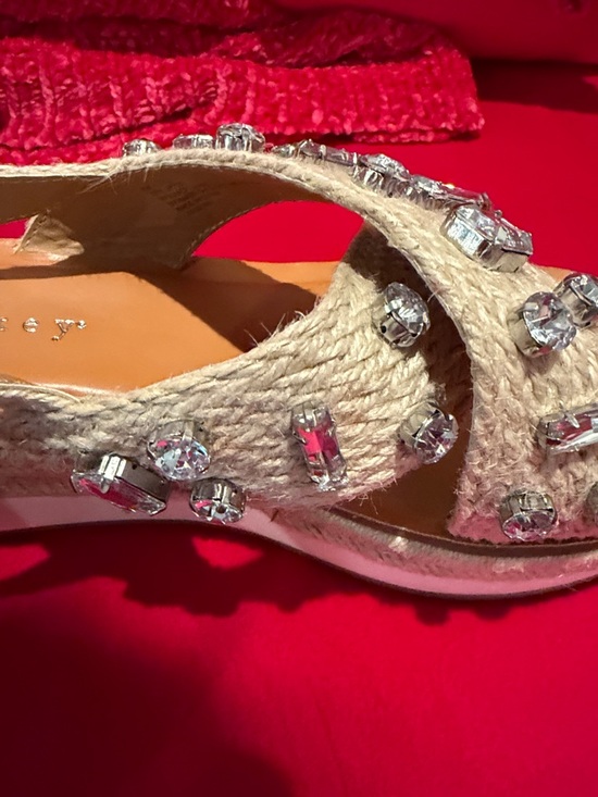 Copper Key Cream Jeweled Platform Slingback Sandals - Picture 8 of 9